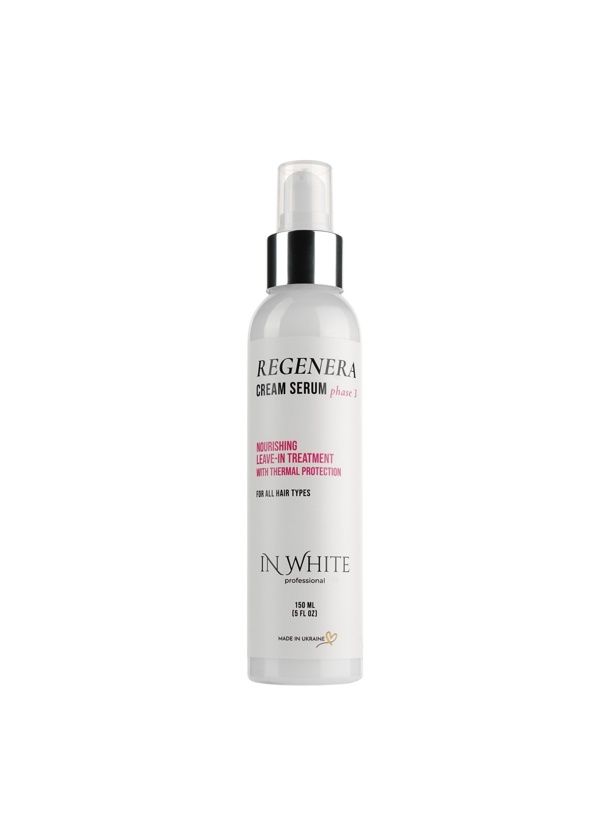 IN WHITE PROFESSIONAL REGENERA CREAM SERUM Kreminis serumas su apsauga nuo karščio, 50–150 ml