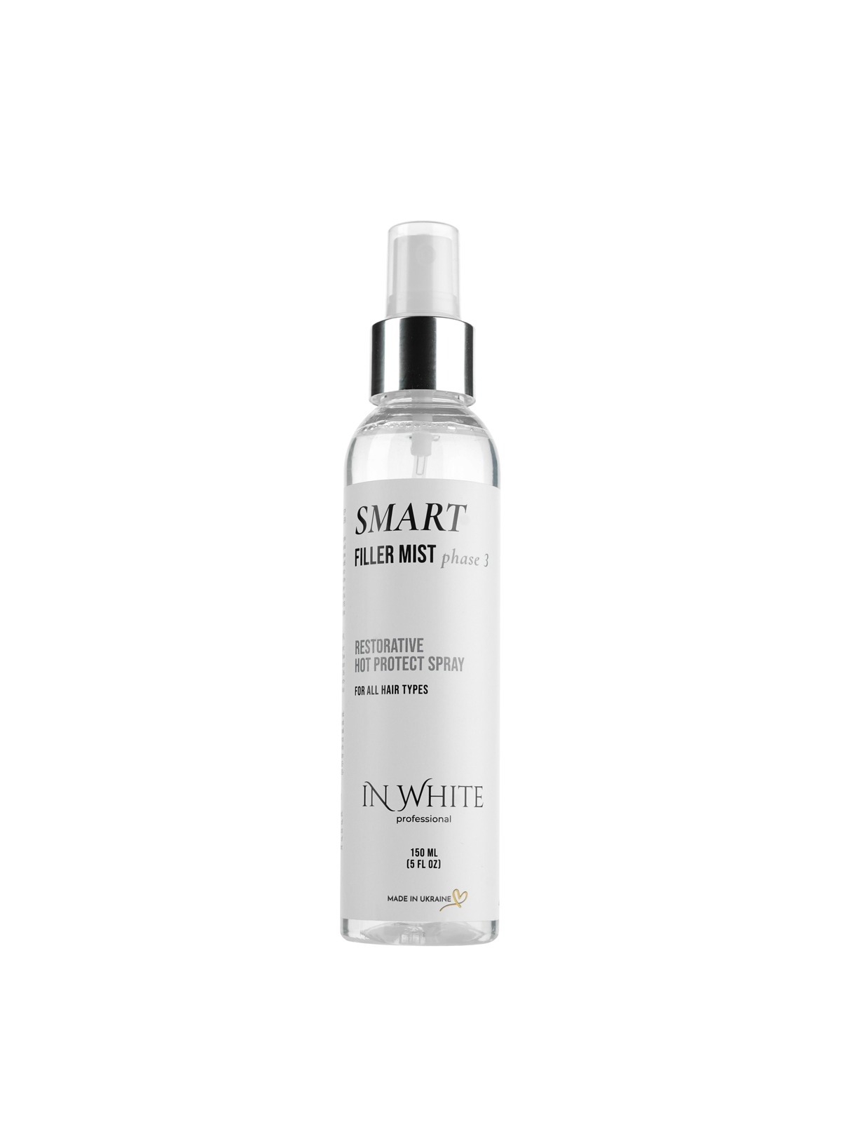 IN WHITE PROFESSIONAL SMART FILLER MIST Atkuriamasis purškiklis su apsauga nuo karščio, 150 ml
