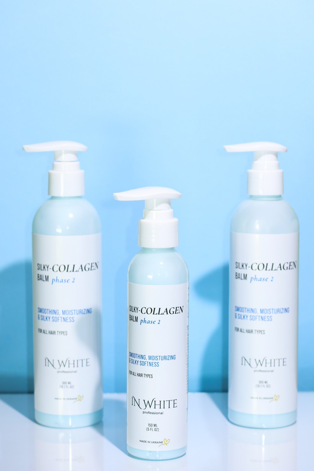 IN WHITE PROFESSIONAL SILKY-COLLAGEN BALM Glotninamasis balzamas su kolagenu, 30–150 ml
