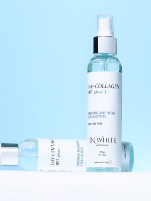 IN WHITE PROFESSIONAL SILKY-COLLAGEN MIST Glotninamasis purškiklis su apsauga nuo karščio, 150 ml