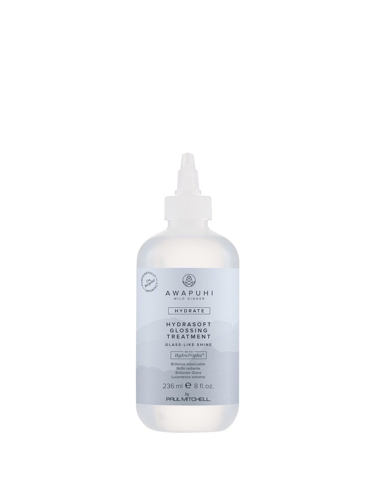 AWAPUHI WILD GINGER HYDRASOFT GLOSSING TREATMENT Blizgesio suteikianti skysta kaukė, 236 ml