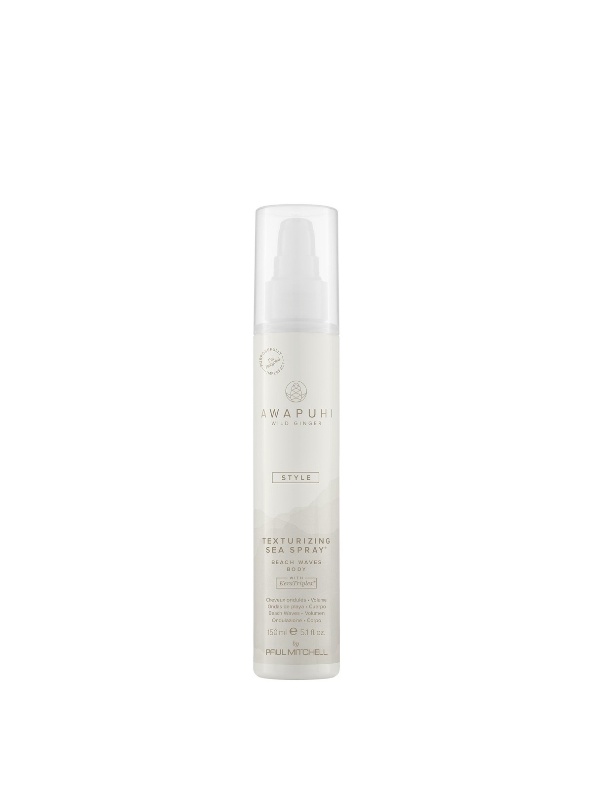 AWAPUHI WILD GINGER TEXTURIZING SEA SPRAY Tekstūrą išryškinantis paplūdimio garbanų losjonas, 150 ml